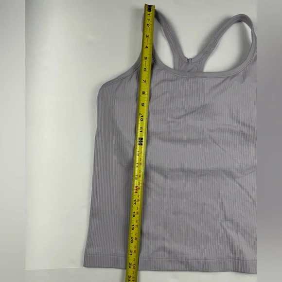 Lululemon Ebb to street tank top in light lavender with bra inside size 14 - Picture 3 of 8